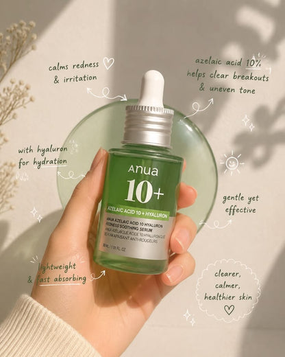 ANUA Azelaic Acid 10 Hyaluron Redness Soothing Serum – 30ml