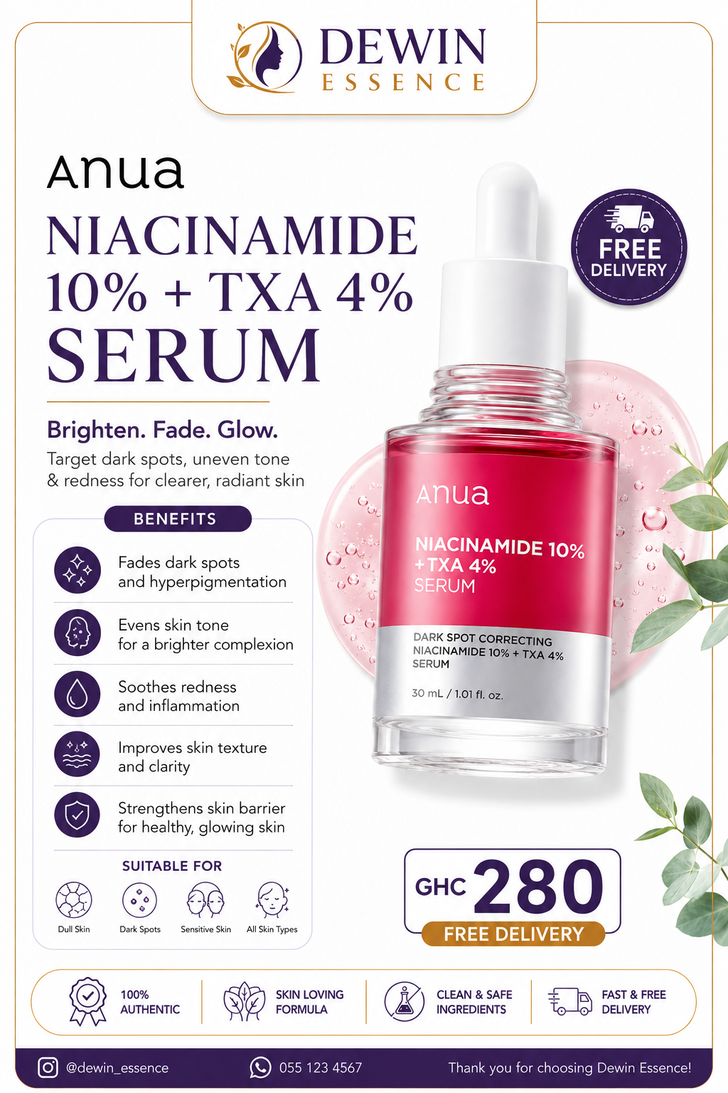 ANUA Niacinamide 10% + TXA 4% Serum