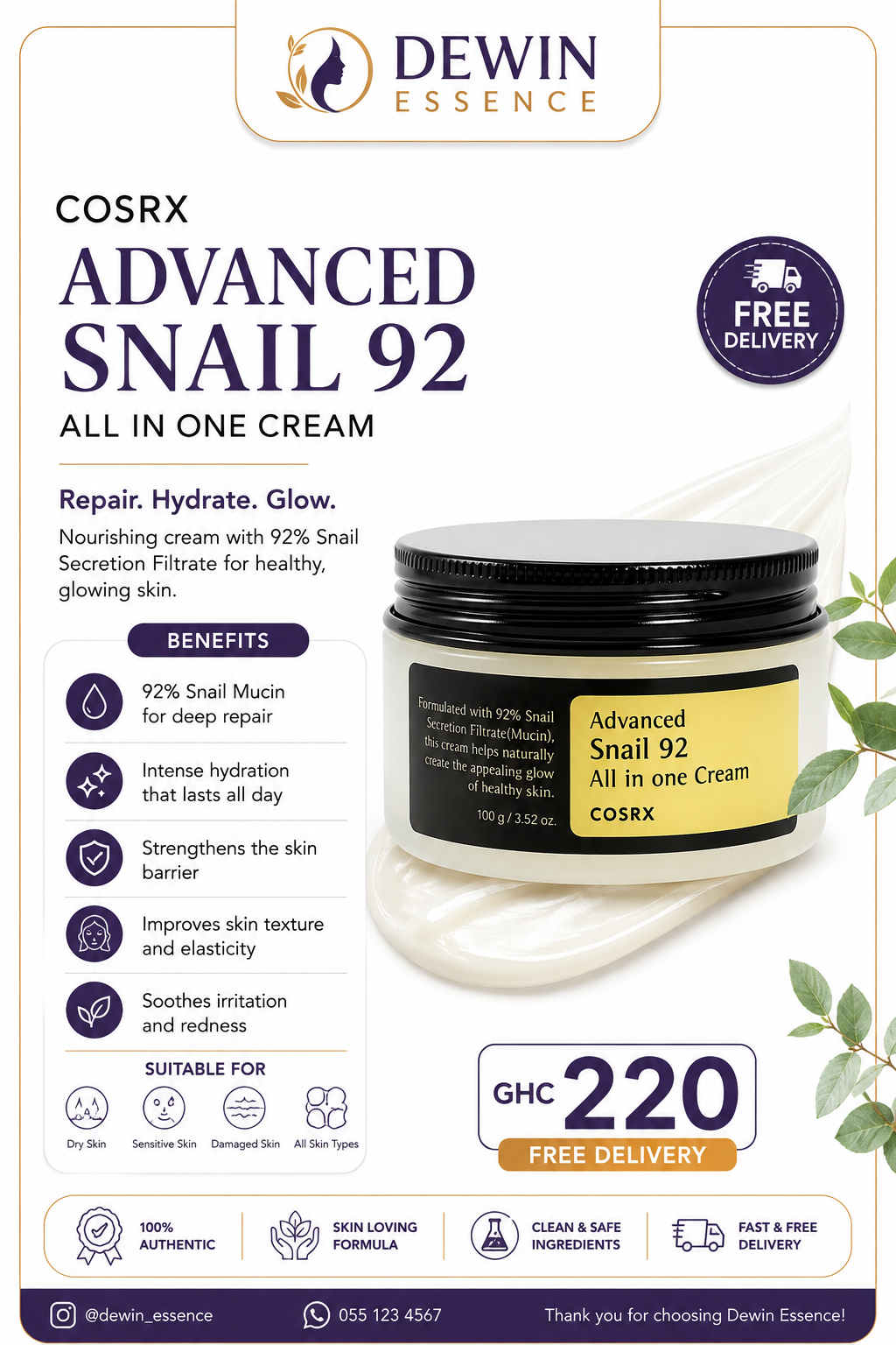 COSRX Advanced Snail 92 All In One Cream