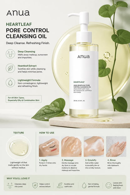 ANUA Heartleaf Pore Control Cleansing Oil – 200ml