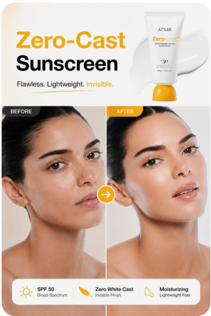 Anua Zero-Cast Moisturizing Sunscreen SPF 50 PA++++